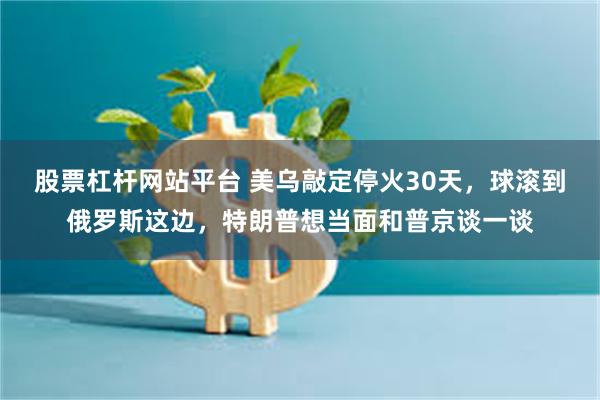 股票杠杆网站平台 美乌敲定停火30天，球滚到俄罗斯这边，特朗普想当面和普京谈一谈